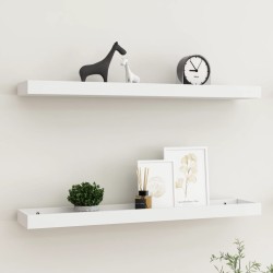 vidaXL Loggia Wandregale 2 Stk. Weiß 80x15x4 cm MDF