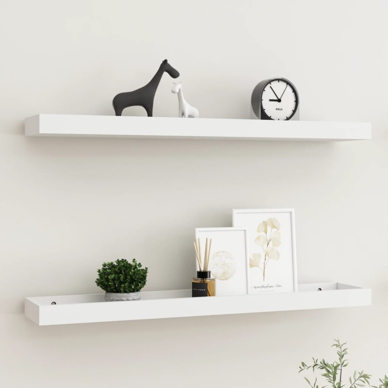 vidaXL Loggia Wandregale 2 Stk. Weiß 80x15x4 cm MDF vidaXL Loggia Wandregale 2 Stk. Weiß 80x15x4 cm MDF