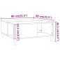 vidaXL Couchtisch Räuchereiche 80x80x36,5 cm Holzwerkstoff vidaXL Couchtisch Räuchereiche 80x80x36,5 cm Holzwerkstoff