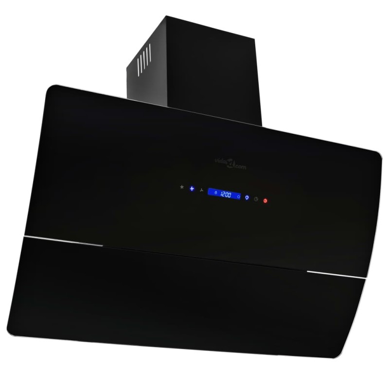 vidaXL Dunstabzugshaube Wandmontage Edelstahl 756 m³/h 90 cm Schwarz vidaXL Dunstabzugshaube Wandmontage Edelstahl 756 m³/h 90 cm Schwarz