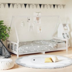 vidaXL Kinderbett Weiß 90x200 cm Massivholz Kiefer