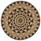 vidaXL Teppich Handgefertigt Jute mit Schwarzem Aufdruck 120 cm vidaXL Teppich Handgefertigt Jute mit Schwarzem Aufdruck 120 cm