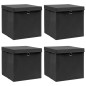 vidaXL Aufbewahrungsboxen mit Deckeln 4 Stk. Schwarz 32x32x32 cm Stoff vidaXL Aufbewahrungsboxen mit Deckeln 4 Stk. Schwarz 32x32x32 cm Stoff