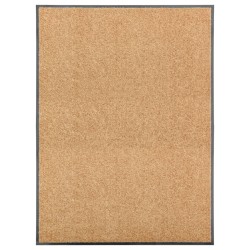vidaXL Fußmatte Waschbar Creme 90x120 cm 