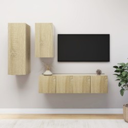 vidaXL 4-tlg. TV-Schrank-Set Sonoma-Eiche Holzwerkstoff