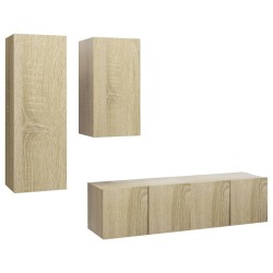 vidaXL 4-tlg. TV-Schrank-Set Sonoma-Eiche Holzwerkstoff