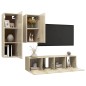vidaXL 4-tlg. TV-Schrank-Set Sonoma-Eiche Holzwerkstoff vidaXL 4-tlg. TV-Schrank-Set Sonoma-Eiche Holzwerkstoff