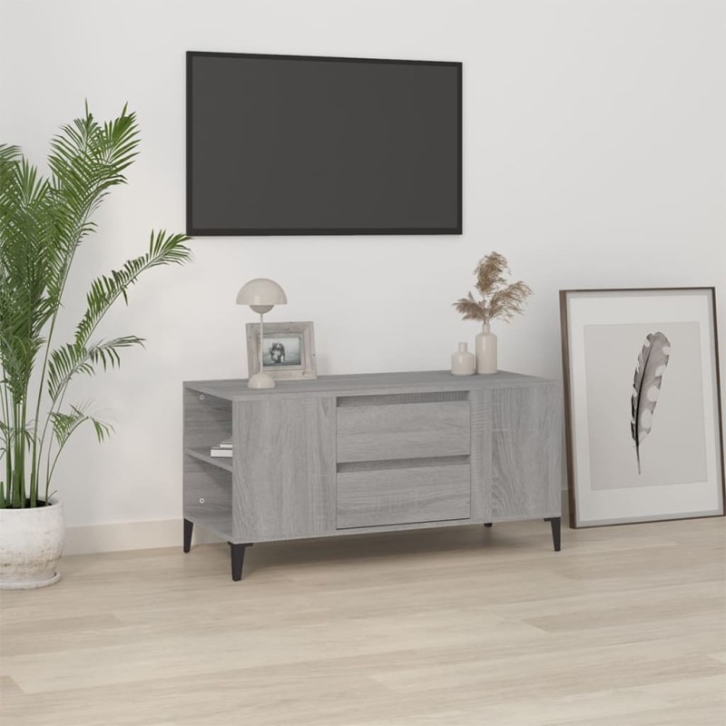 vidaXL TV-Schrank Grau Sonoma 102x44,5x50 cm Holzwerkstoff vidaXL TV-Schrank Grau Sonoma 102x44,5x50 cm Holzwerkstoff
