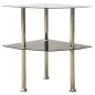 vidaXL Beistelltisch mit 2 Ablagen Transparent 38x38x50 cm Hartglas vidaXL Beistelltisch mit 2 Ablagen Transparent 38x38x50 cm Hartglas
