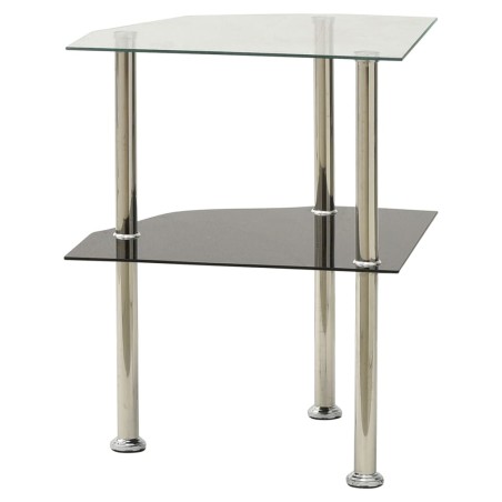 vidaXL Beistelltisch mit 2 Ablagen Transparent 38x38x50 cm Hartglas