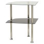 vidaXL Beistelltisch mit 2 Ablagen Transparent 38x38x50 cm Hartglas vidaXL Beistelltisch mit 2 Ablagen Transparent 38x38x50 cm Hartglas