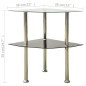 vidaXL Beistelltisch mit 2 Ablagen Transparent 38x38x50 cm Hartglas vidaXL Beistelltisch mit 2 Ablagen Transparent 38x38x50 cm Hartglas