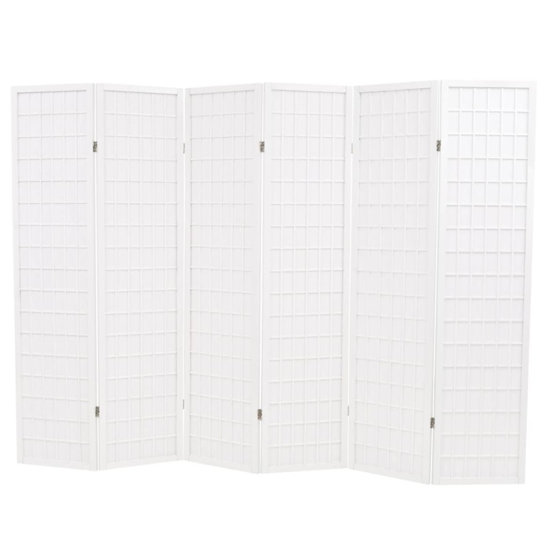 vidaXL 6-tlg. Raumteiler Japanischer Stil Klappbar 240 x 170 cm Weiß vidaXL 6-tlg. Raumteiler Japanischer Stil Klappbar 240 x 170 cm Weiß