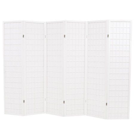 vidaXL 6-tlg. Raumteiler Japanischer Stil Klappbar 240 x 170 cm Weiß