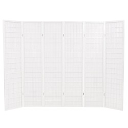vidaXL 6-tlg. Raumteiler Japanischer Stil Klappbar 240 x 170 cm Weiß