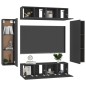 vidaXL 6-tlg. TV-Schrank-Set Schwarz Holzwerkstoff vidaXL 6-tlg. TV-Schrank-Set Schwarz Holzwerkstoff