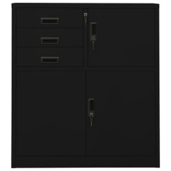 vidaXL Büroschrank Schwarz 90x40x102 cm Stahl