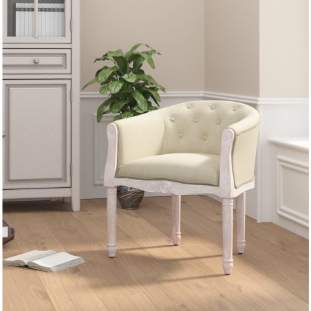 vidaXL Esszimmerstuhl Beige Leinen