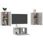 vidaXL 3-tlg. TV-Schrank-Set Betongrau Holzwerkstoff vidaXL 3-tlg. TV-Schrank-Set Betongrau Holzwerkstoff