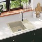 vidaXL Küchenspüle mit Überlauf Oval Beige Granit vidaXL Küchenspüle mit Überlauf Oval Beige Granit