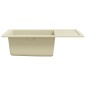 vidaXL Küchenspüle mit Überlauf Oval Beige Granit vidaXL Küchenspüle mit Überlauf Oval Beige Granit