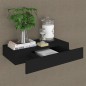 vidaXL Schweberegal mit Schublade Schwarz 48 x 25 x 8 cm vidaXL Schweberegal mit Schublade Schwarz 48 x 25 x 8 cm