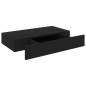 vidaXL Schweberegal mit Schublade Schwarz 48 x 25 x 8 cm vidaXL Schweberegal mit Schublade Schwarz 48 x 25 x 8 cm