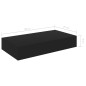 vidaXL Schweberegal mit Schublade Schwarz 48 x 25 x 8 cm vidaXL Schweberegal mit Schublade Schwarz 48 x 25 x 8 cm