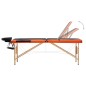 Massagetisch Klappbar 3 Zonen Holz Schwarz und Orange Massagetisch Klappbar 3 Zonen Holz Schwarz und Orange