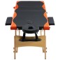 Massagetisch Klappbar 3 Zonen Holz Schwarz und Orange Massagetisch Klappbar 3 Zonen Holz Schwarz und Orange