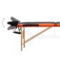 Massagetisch Klappbar 3 Zonen Holz Schwarz und Orange Massagetisch Klappbar 3 Zonen Holz Schwarz und Orange