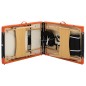 Massagetisch Klappbar 3 Zonen Holz Schwarz und Orange Massagetisch Klappbar 3 Zonen Holz Schwarz und Orange
