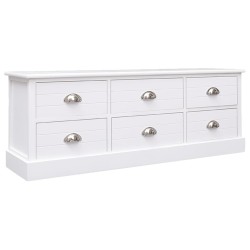 vidaXL TV-Schrank Weiß 108x30x40 cm Massivholz Paulownia