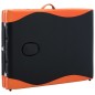 Massagetisch Klappbar 3 Zonen Holz Schwarz und Orange Massagetisch Klappbar 3 Zonen Holz Schwarz und Orange