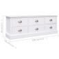 vidaXL TV-Schrank Weiß 108x30x40 cm Massivholz Paulownia vidaXL TV-Schrank Weiß 108x30x40 cm Massivholz Paulownia