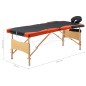 Massagetisch Klappbar 3 Zonen Holz Schwarz und Orange Massagetisch Klappbar 3 Zonen Holz Schwarz und Orange