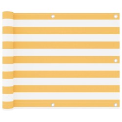 vidaXL Balkon-Sichtschutz Weiß und Gelb 75x500 cm Oxford-Gewebe