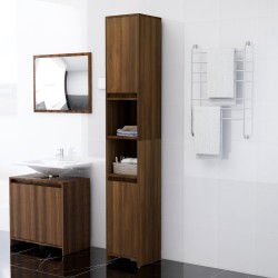 vidaXL Badezimmerschrank Braun Eiche 30x30x183,5 cm Holzwerkstoff