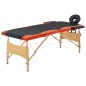 Massageliege Klappbar 2-Zonen Holzgestell Schwarz und Orange Massageliege Klappbar 2-Zonen Holzgestell Schwarz und Orange