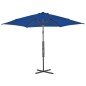 vidaXL Sonnenschirm mit Stahlmast Blau 300x230 cm vidaXL Sonnenschirm mit Stahlmast Blau 300x230 cm