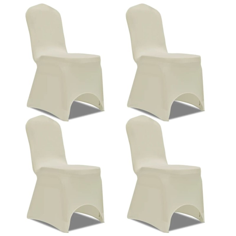 vidaXL Stretch Stuhlbezug 4 Stück Creme vidaXL Stretch Stuhlbezug 4 Stück Creme