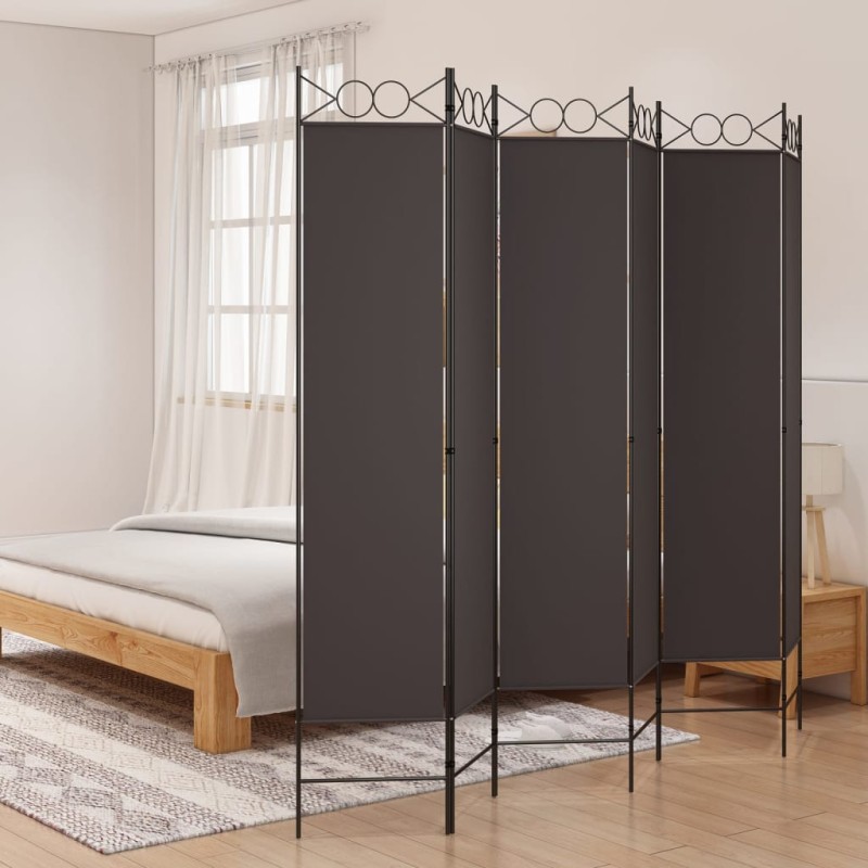 vidaXL 6-tlg. Paravent Braun 200x200 cm Stoff vidaXL 6-tlg. Paravent Braun 200x200 cm Stoff