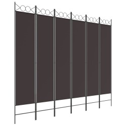 vidaXL 6-tlg. Paravent Braun 200x200 cm Stoff