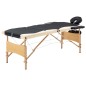 Massageliege Klappbar 3-Zonen mit Holzgestell Schwarz und Beige Massageliege Klappbar 3-Zonen mit Holzgestell Schwarz und Beige