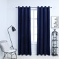vidaXL Verdunkelungsvorhänge mit Ösen 2 Stk. Samt Dunkelblau 140x245cm vidaXL Verdunkelungsvorhänge mit Ösen 2 Stk. Samt Dunkelblau 140x245cm