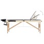 Massageliege Klappbar 3-Zonen mit Holzgestell Schwarz und Beige Massageliege Klappbar 3-Zonen mit Holzgestell Schwarz und Beige