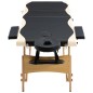 Massageliege Klappbar 3-Zonen mit Holzgestell Schwarz und Beige Massageliege Klappbar 3-Zonen mit Holzgestell Schwarz und Beige