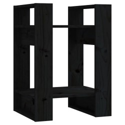 vidaXL Bücherregal/Raumteiler Schwarz 41x35x57 cm Massivholz Kiefer