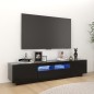 vidaXL TV-Schrank mit LED-Leuchten Schwarz 180x35x40 cm vidaXL TV-Schrank mit LED-Leuchten Schwarz 180x35x40 cm