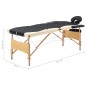 Massageliege Klappbar 3-Zonen mit Holzgestell Schwarz und Beige Massageliege Klappbar 3-Zonen mit Holzgestell Schwarz und Beige